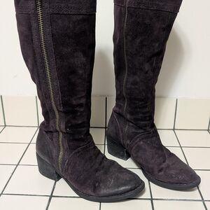 Born Over the Knee Boots - Dark Purple Suede
